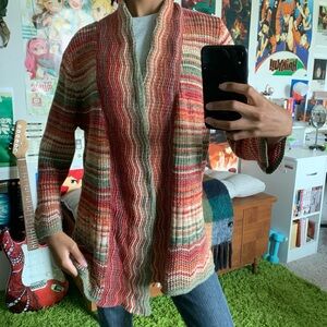 Alfred Dunner Red and Green Cardigan Sweater